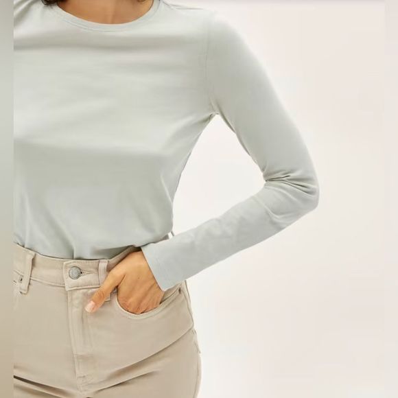 Everlane Tops - NWT Everlane The Organic Cotton Long-Sleeve Crew in Laurel Size XS